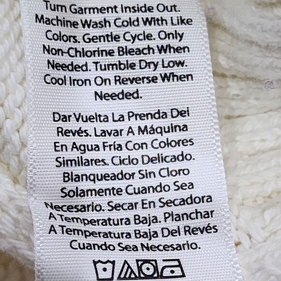 Free Assembly Womens Cotton Ribbed Turtleneck Oversize Ivory Sweater‎ Size M - Picture 8 of 13